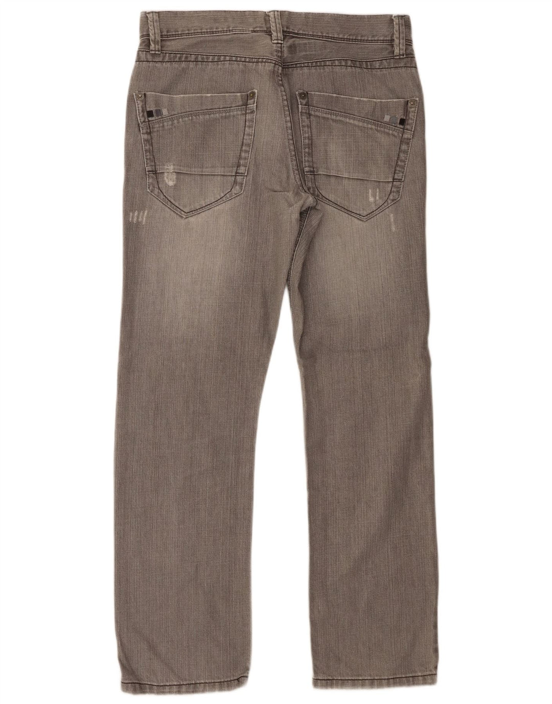 Dkny Herren Distressed Straight Jeans W31 L30 Graue Baumwolle