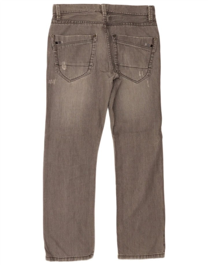 Dkny Herren Distressed Straight Jeans W31 L30 Graue Baumwolle