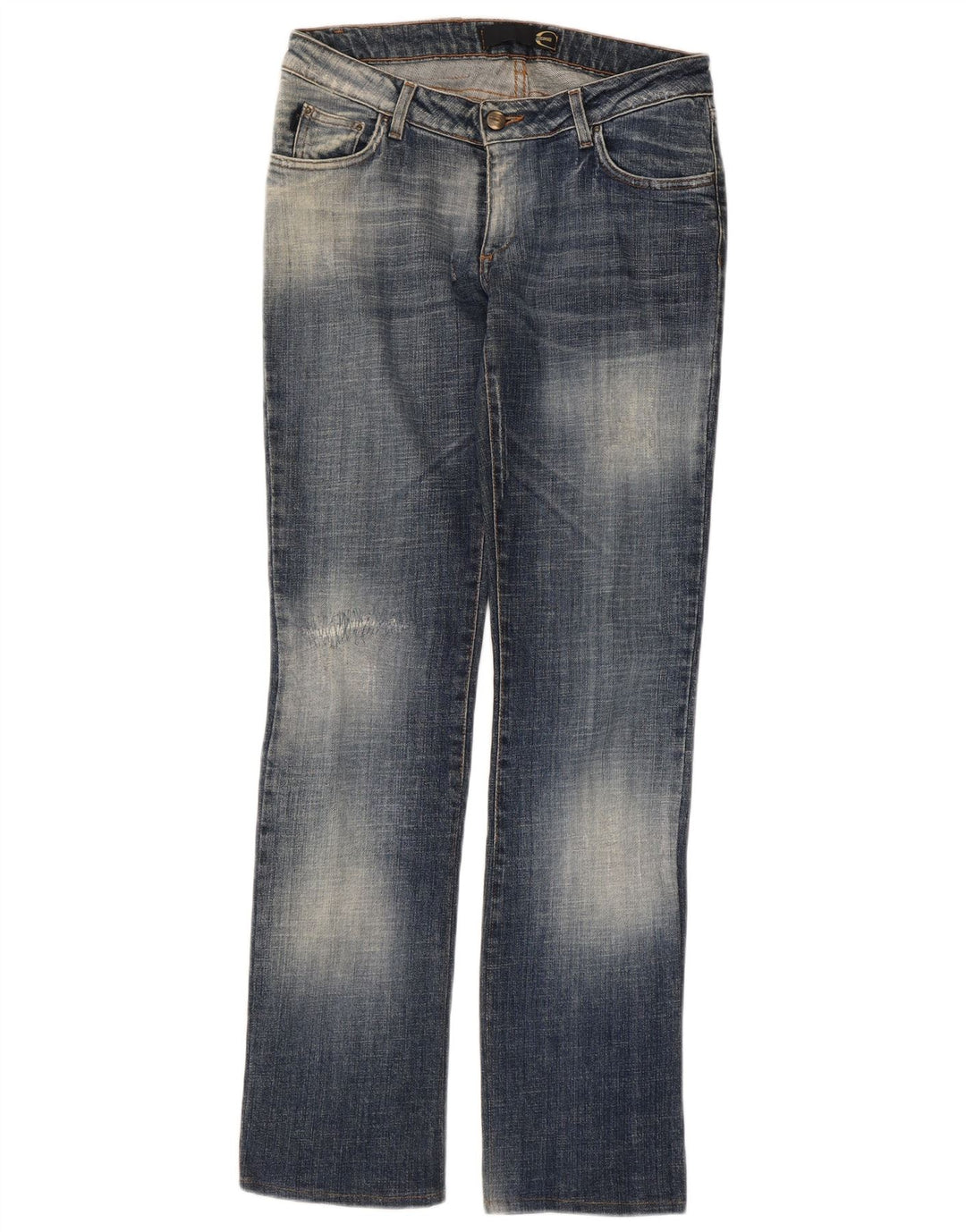 JUST CAVALLI Damen Bootcut Jeans IT 42 Medium W28 L31 Blaue Baumwolle