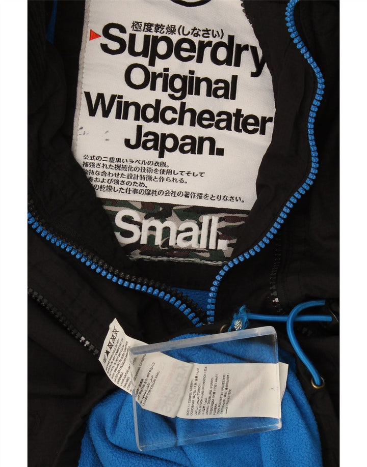 Superdry Damen Windcheater mit Kapuze, Windjacke, Gr. 10, Schwarz