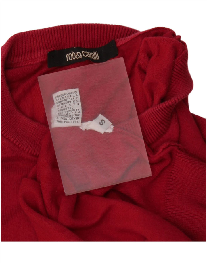 Roberto Cavalli Herren-Pullover mit Rundhalsausschnitt, Größe S, Rot