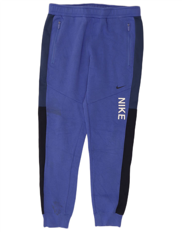 Nike Herren-Trainingshose, Jogginghose, Mittelblau, Colourblock-Baumwolle