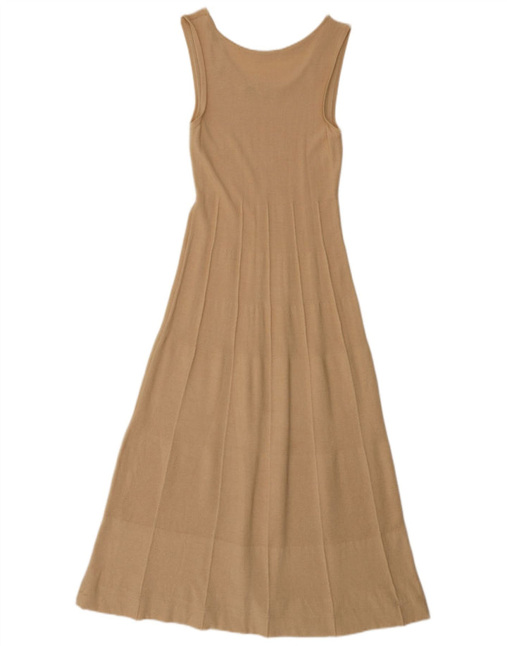 Zara Damen Ärmelloses Maxikleid UK 12 Medium Beige