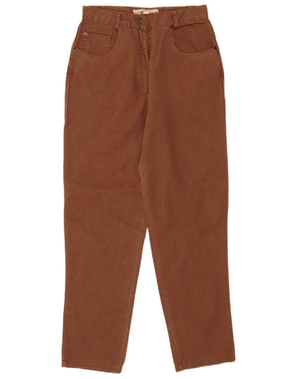 Himbeere Damen High Waist Tapered Jeans UK 14 Medium W30 L29 Braune Baumwolle