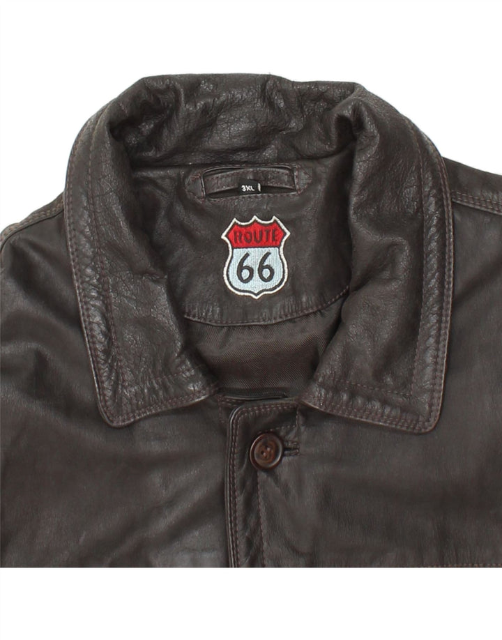 ROUTE 66 Herren Ledermantel UK 46 3XL Schwarzes Leder