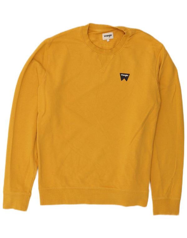 Wrangler Herren-Sweatshirt-Pullover, groß, gelbe Baumwolle
