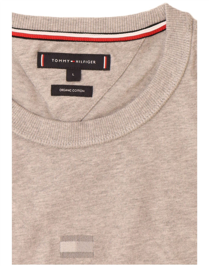 TOMMY HILFIGER Herren T-Shirt Top Large Grau Baumwolle