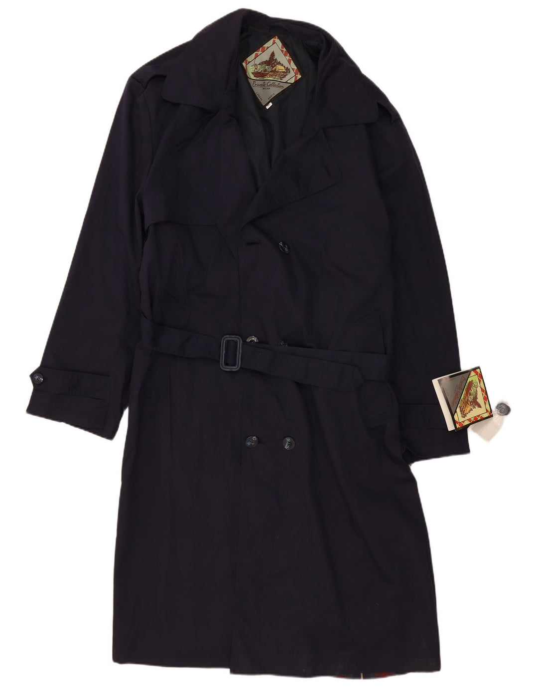 Vintage Herren Trenchcoat UK 42 XL Marineblau Polyester