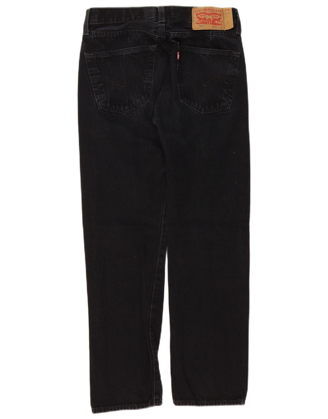 Levi's Herren 501 Straight Jeans W29 L30 Schwarze Baumwolle