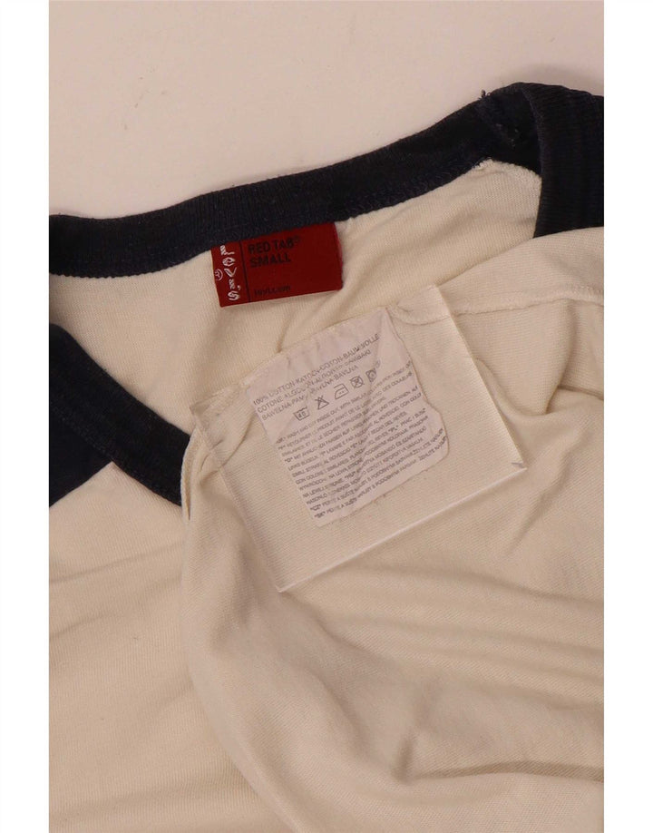 Levi's Herren-Oberteil mit Grafik, langärmlig, Größe S, weiße Baumwolle
