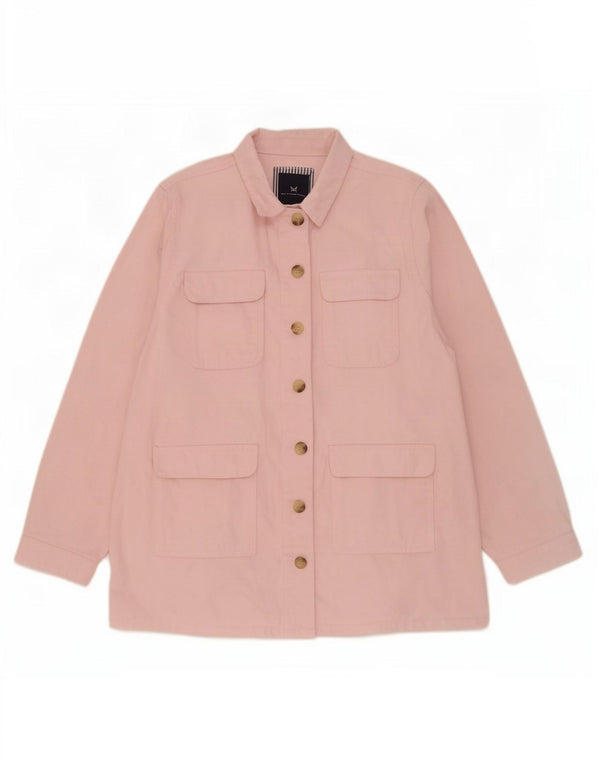 Crew Clothing Damen Loose Fit Utility Jacke UK 18 XL Rosa Baumwolle