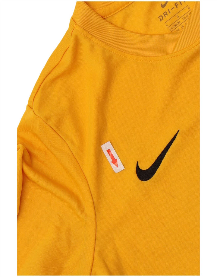 Nike Dri Fit T-Shirt für Jungen, 12–13 Jahre, groß, gelbes Polyester