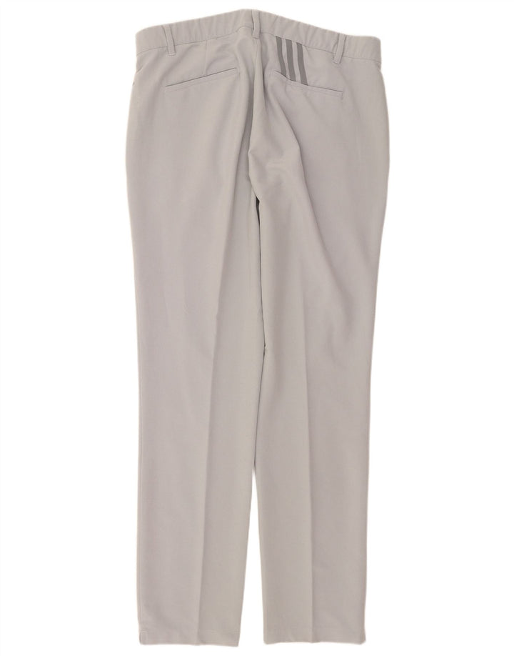 Adidas Herren Straight Chino Hose W36 L34 Grau Polyester