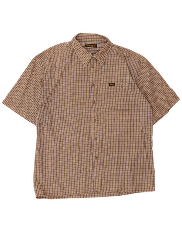WRANGLER Herren Kurzarmhemd 2XL Khaki Gingham