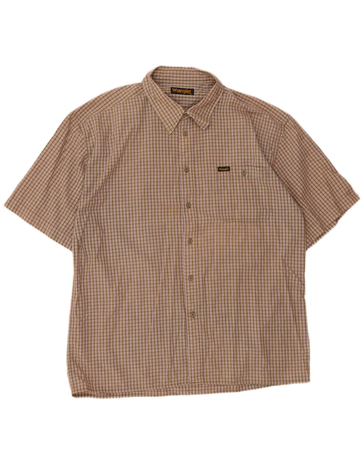 WRANGLER Herren Kurzarmhemd 2XL Khaki Gingham