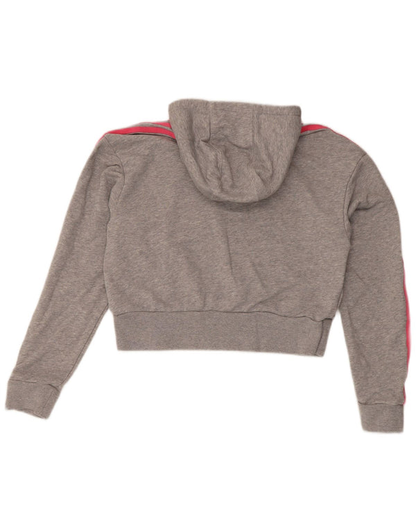 Adidas Mädchen Graphic Crop Hoodie Pullover 13–14 Jahre Grau Baumwolle Sport