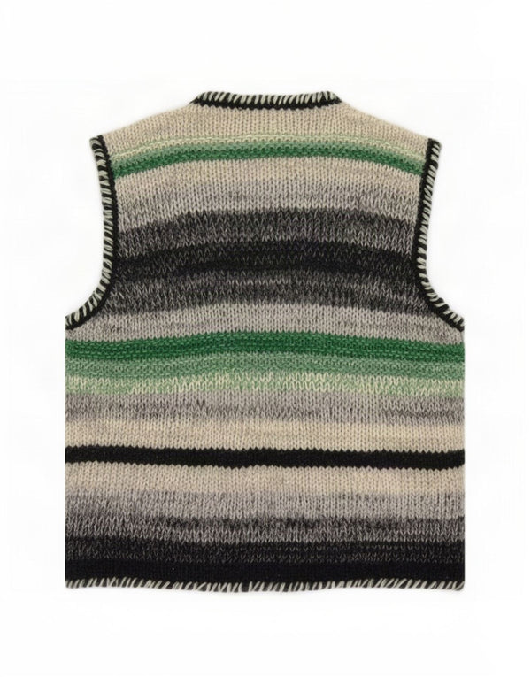 Benetton Ärmelloser Damen-Cardigan-Pullover UK 12 Medium Mehrfarbig