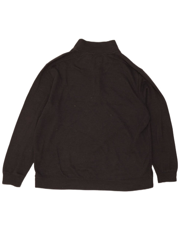 Pierre Cardin Herren-Sweatshirt mit Reißverschluss am Hals, 4XL, schwarze Baumwolle