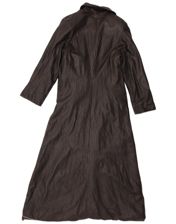 Vintage Damen Ledermantel IT 46 Großes schwarzes Leder