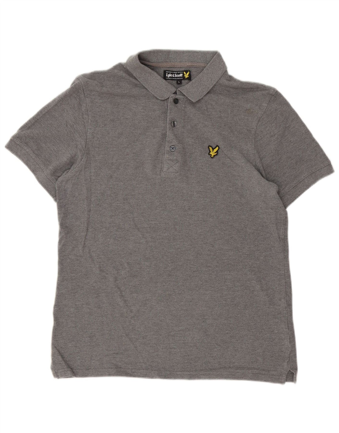 Lyle & Scott Herren-Poloshirt, große graue Baumwolle