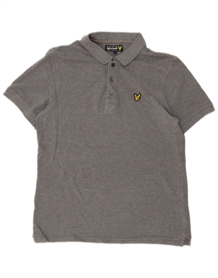 Lyle & Scott Herren-Poloshirt, große graue Baumwolle