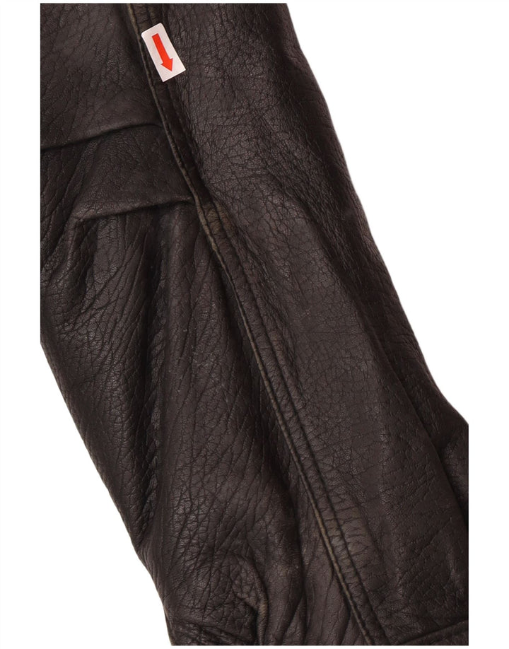 VINTAGE Herren Lederjacke UK 40 Großes schwarzes Leder