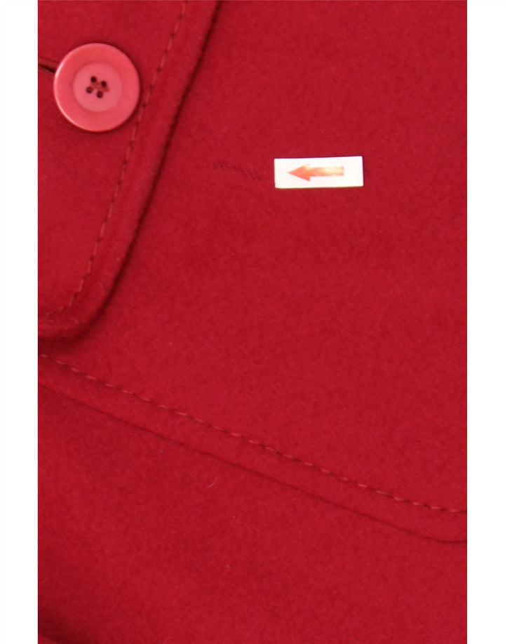 Vintage Damen Übergroßer Mantel IT 53 2XL Rote Wolle
