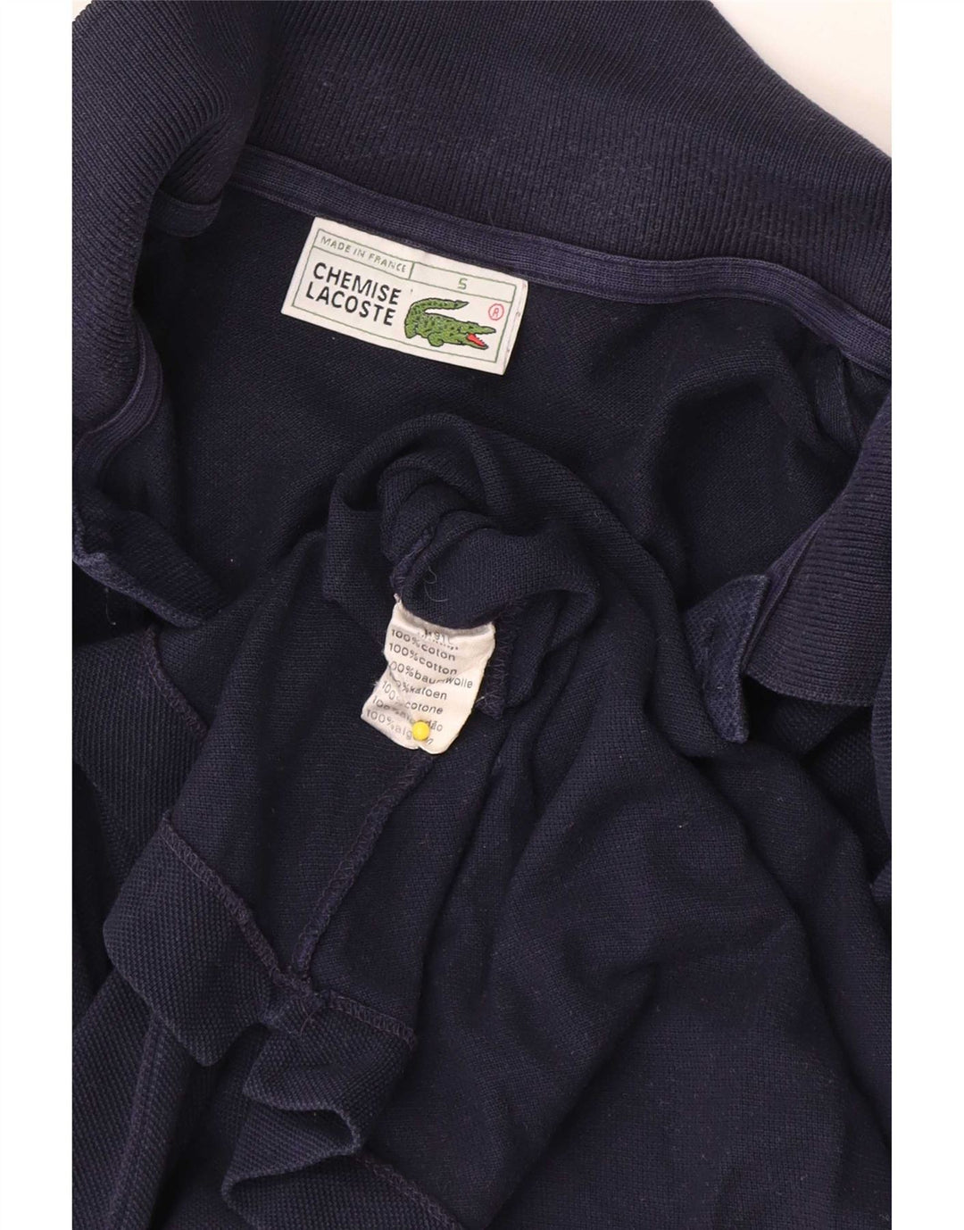 Lacoste Herren-Poloshirt, Größe 5, groß, marineblaue Baumwolle