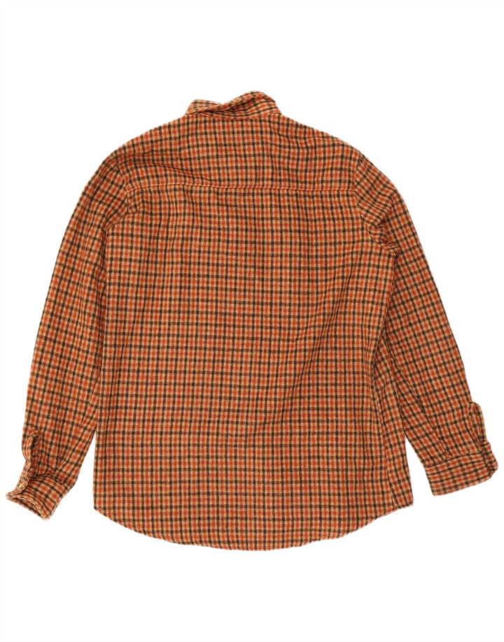 Vintage Herren Flanellhemd Mittelbraun kariert
