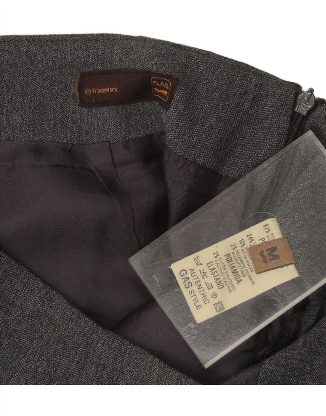 GAS Womens Pencil Skirt Medium W28  Grey Polyester Vintage Gas and Second-Hand Gas from Messina Hembry 