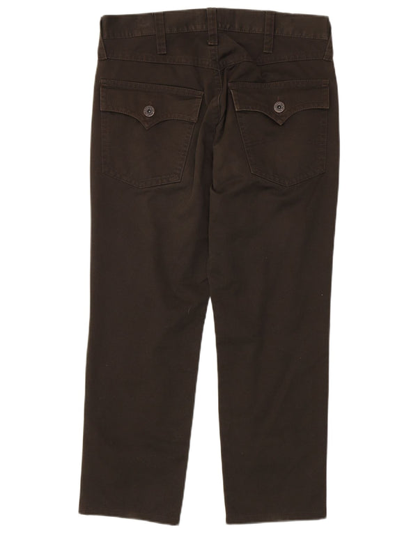 Armani Damen gerade Freizeithose W31 L26 Khaki Baumwolle