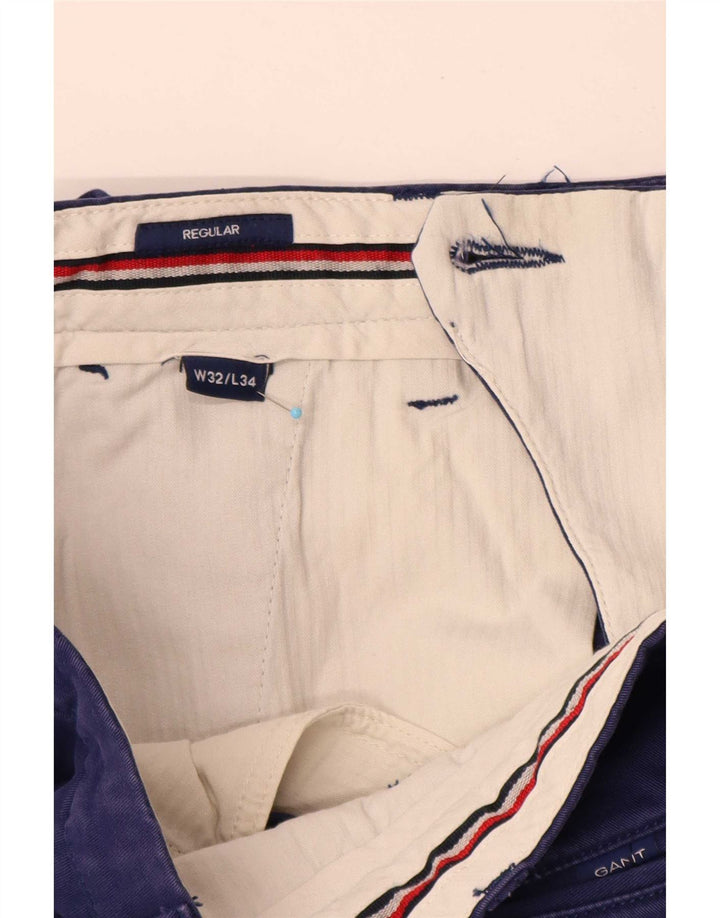 Gant Herren Regular Chinohose W32 L34 Blaue Baumwolle