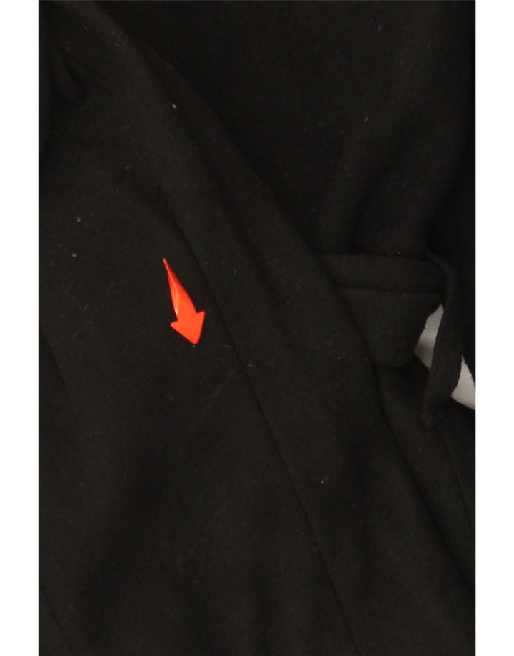 TED BAKER Damen Trenchcoat Größe 2 Kleine schwarze Wolle