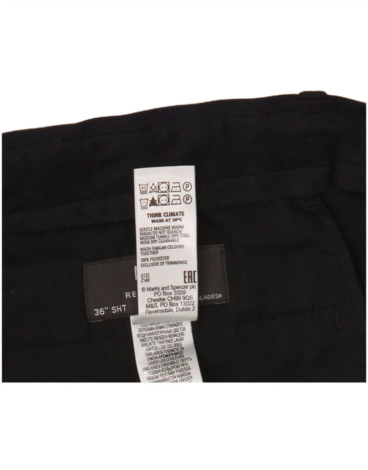 Marks & Spencer Herren-Chinohose mit normaler Passform, W36 L29, marineblaues Polyester