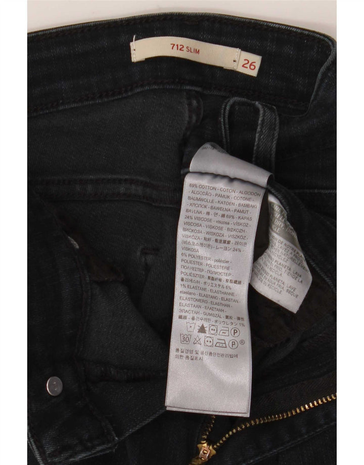 Levi's Damen 712 Slim Jeans W26 L27 Marineblaue Baumwolle