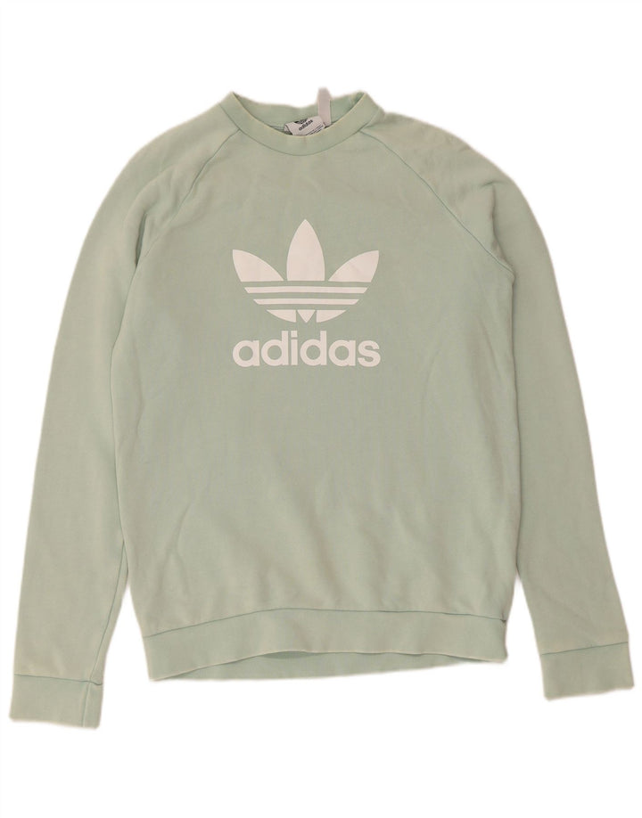 Adidas Herren Grafik-Sweatshirt-Pullover, klein, türkisfarbene Baumwolle