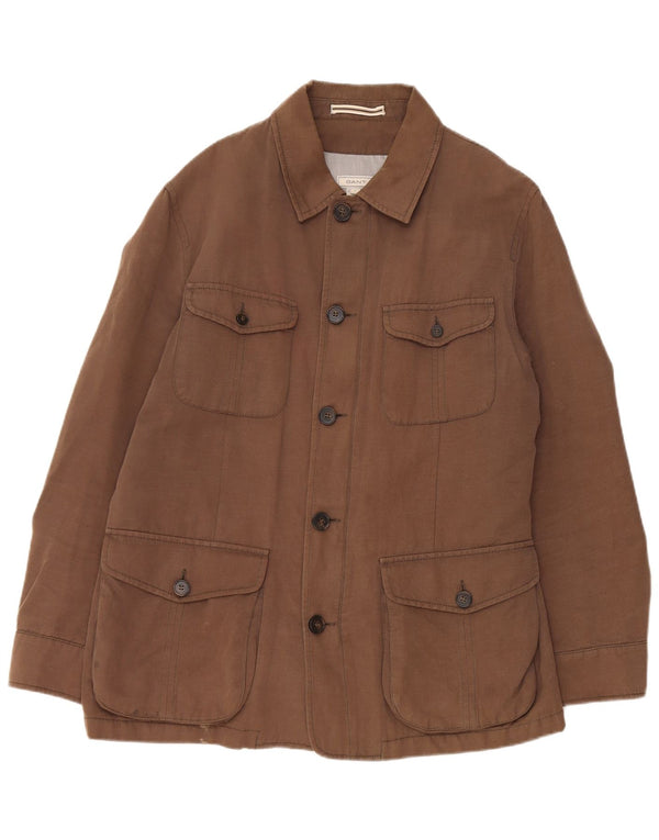 Gant Herren-Utility-Jacke UK 40 Large aus brauner Baumwolle