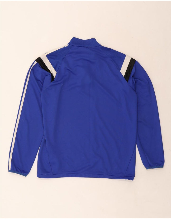 ADIDAS Herren Climalite Pullover-Trainingsanzug-Oberteil, Mittelblau, Farbblock