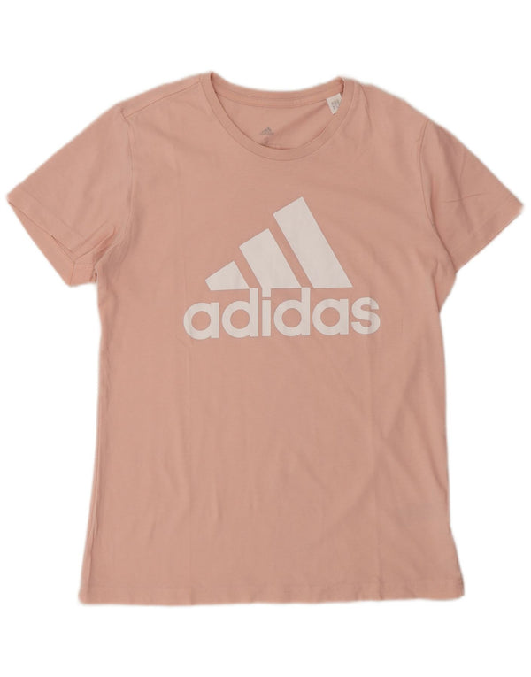 Adidas Damen Grafik T-Shirt Top UK 8/10 Small Rosa Baumwolle