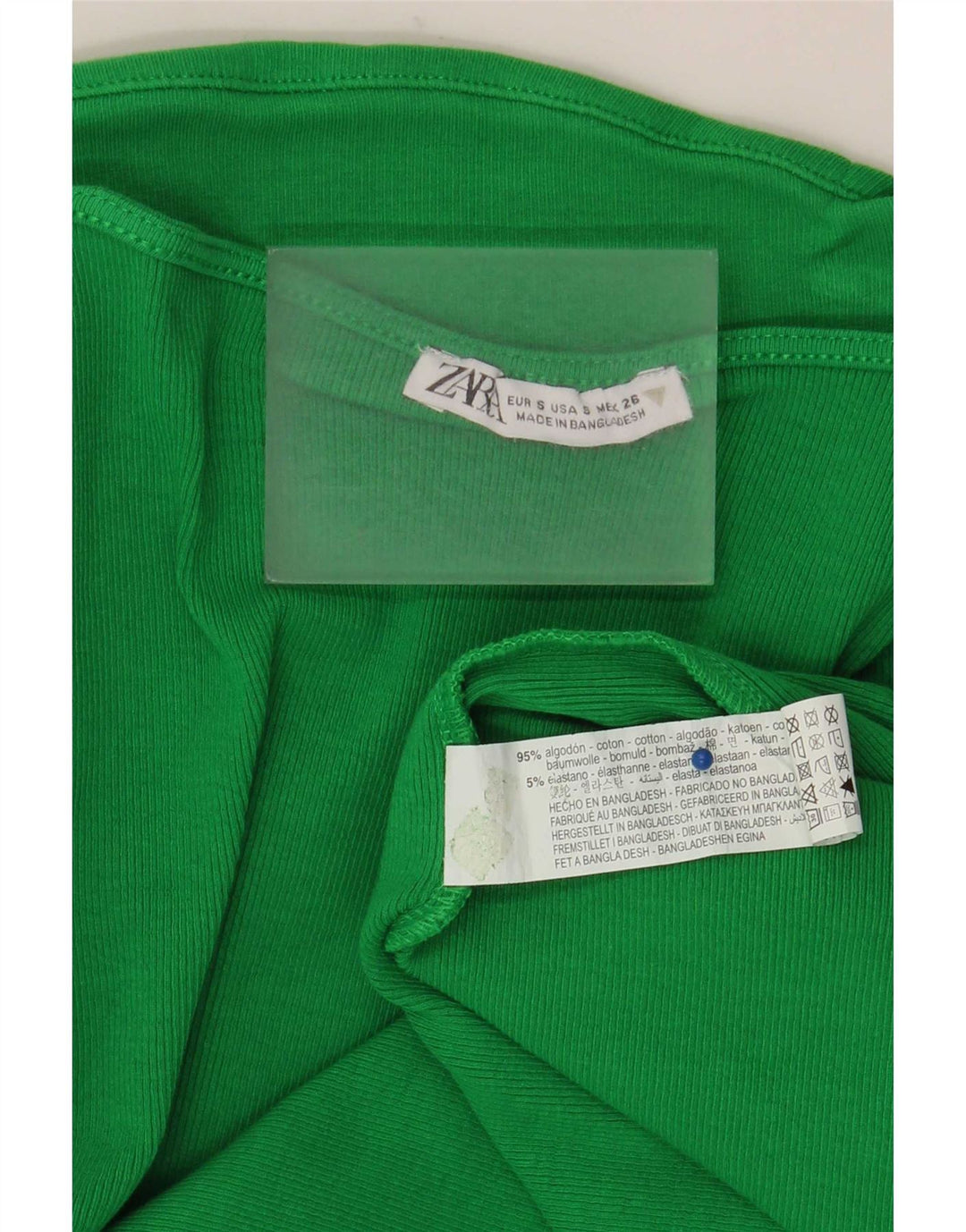 Trägerloses Damenkleid von Zara, Größe S, Größe S, Grün, Baumwolle
