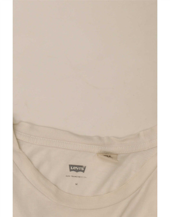 Levi's Damen Grafik-T-Shirt-Oberteil UK 12 Mittelweiß