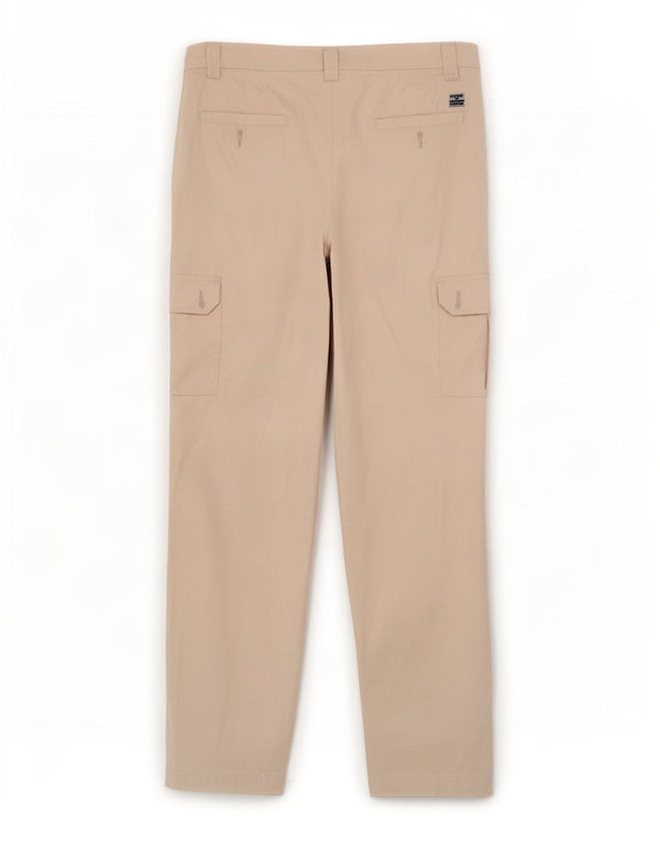 Vintage Herren Straight Cargo Hose IT 52 XL W36 L32 Beige Baumwolle