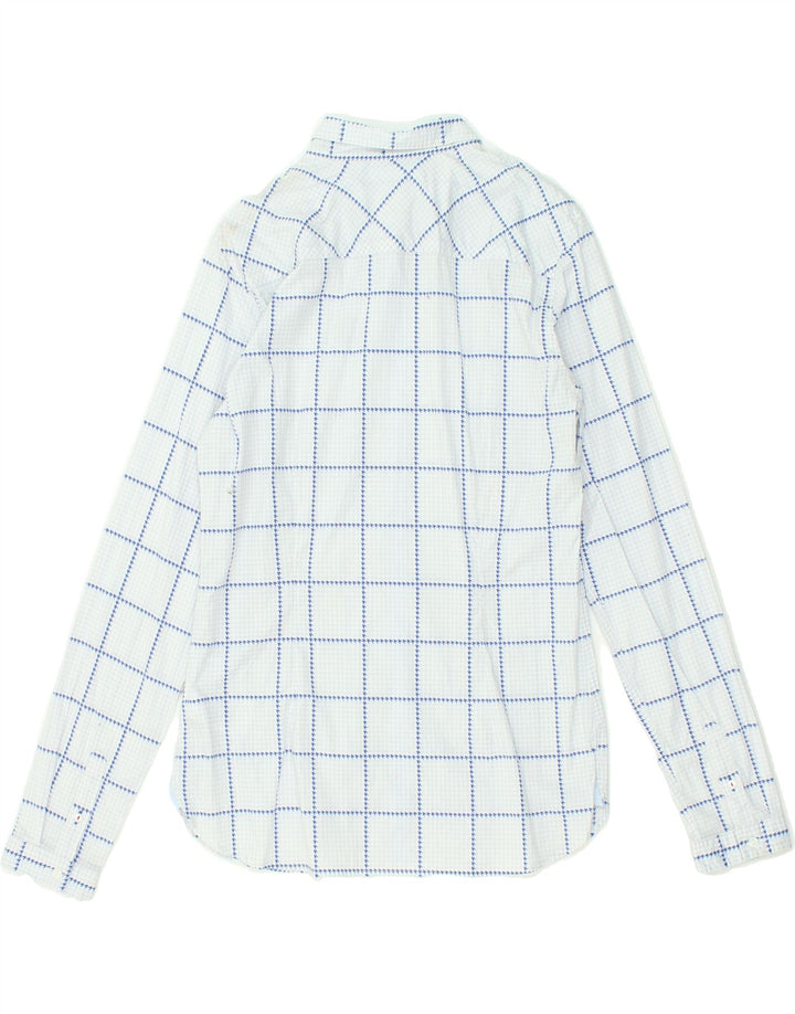 TOMMY HILFIGER Womens Fitted Shirt US 10 Large Blue Houndstooth Cotton Vintage Tommy Hilfiger and Second-Hand Tommy Hilfiger from Messina Hembry 