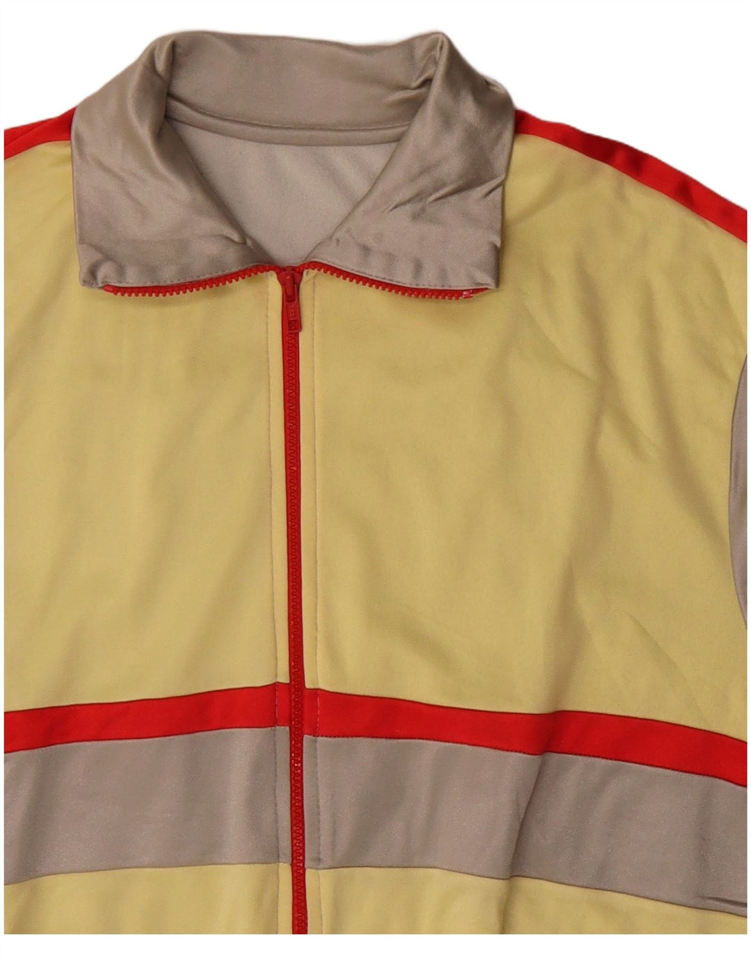 Vintage Herren-Trainingsanzug-Top-Jacke, Mittelgrau, Farbblock