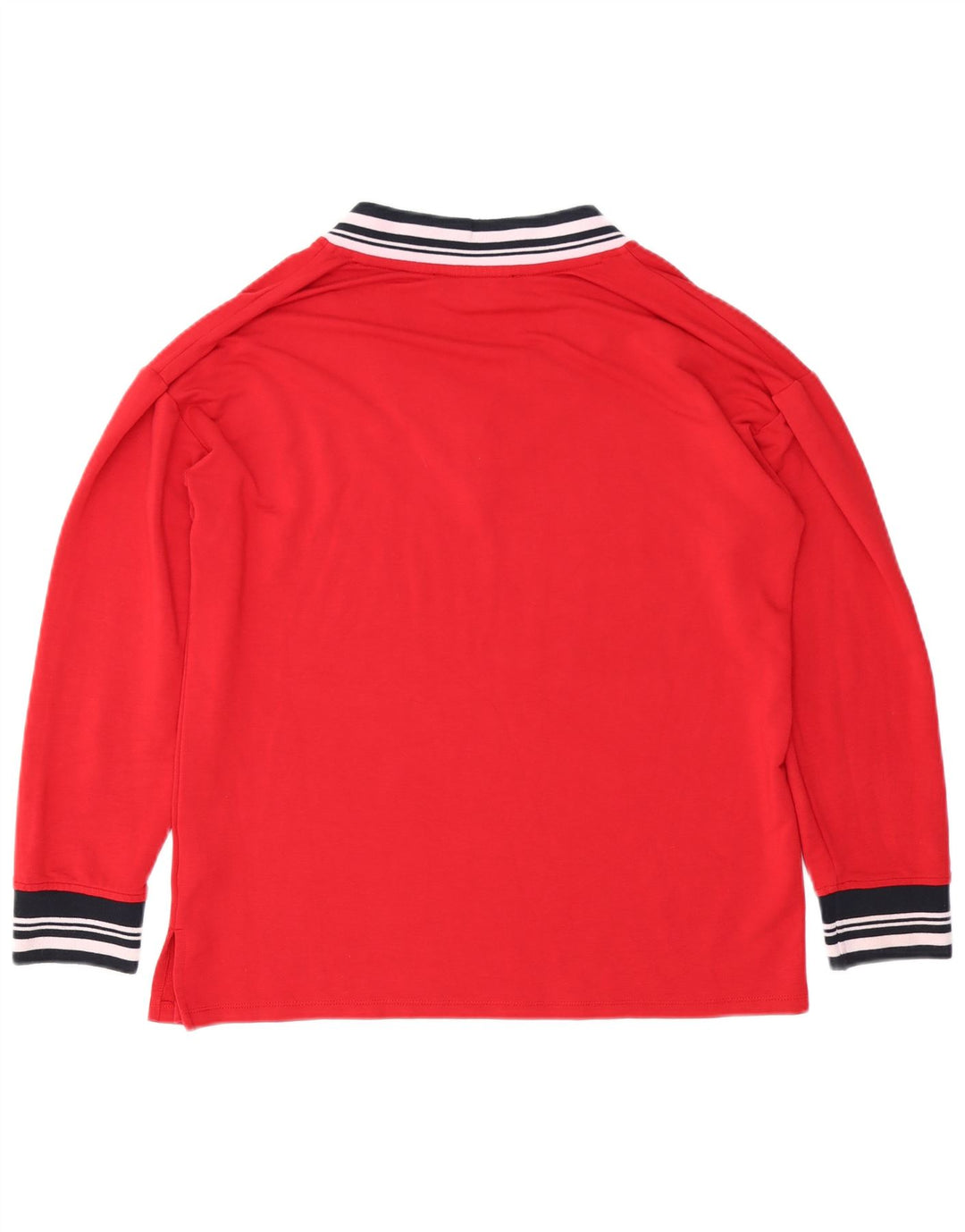 TOMMY HILFIGER Damen Top Langarm UK 14 Mittelrote Viskose
