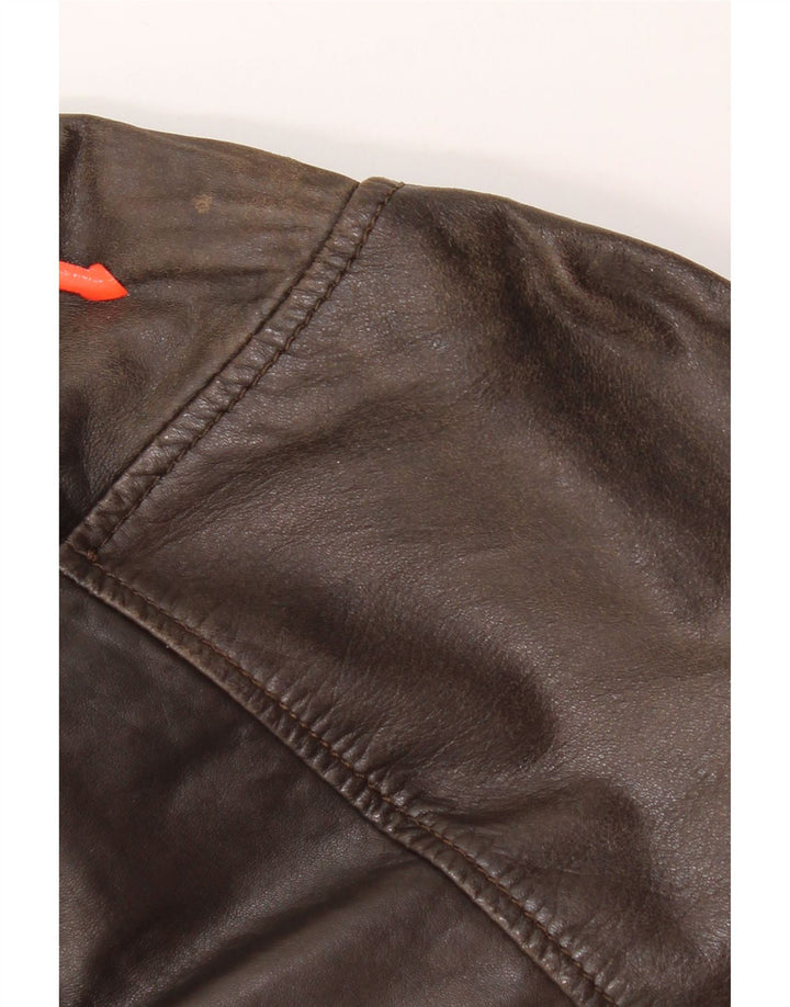 On Spirit Herren Bomber-Lederjacke IT 48 Mittelbraunes Leder