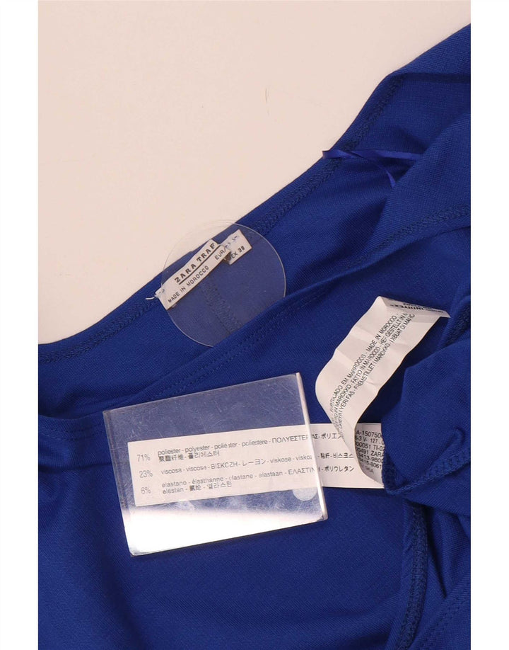 Zara Damen Trafaluc Ärmelloser Body UK 14 Large Blau Polyester