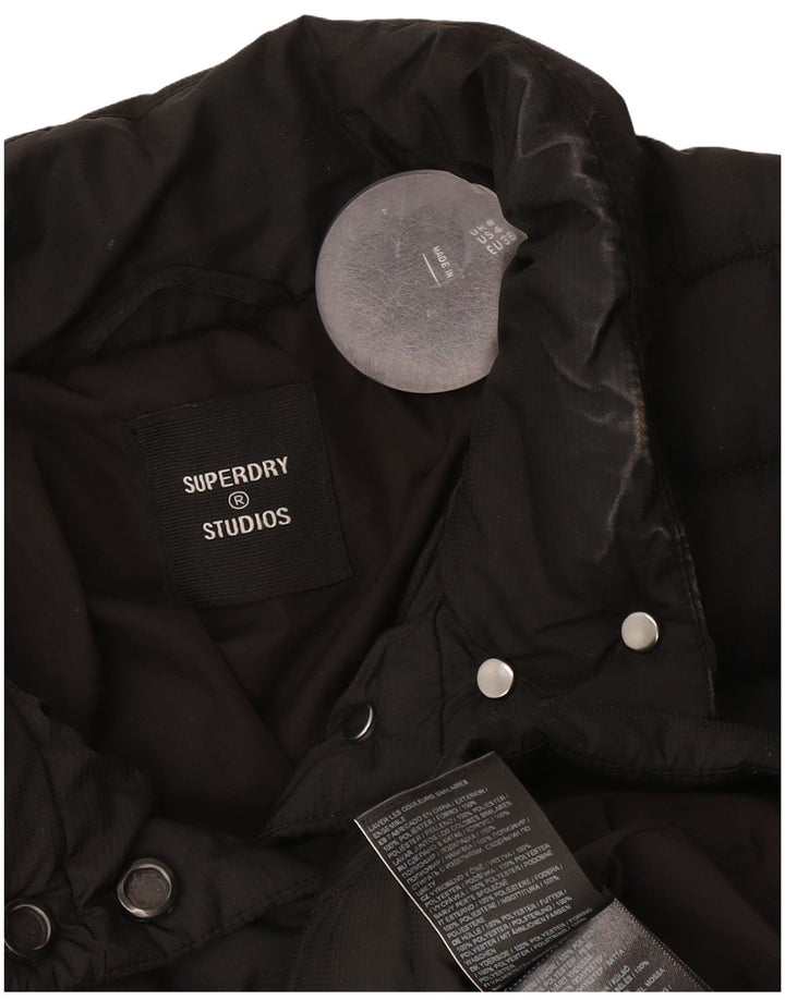 Superdry Damen Crop Wattierte Jacke UK 8 Small Schwarz Polyester
