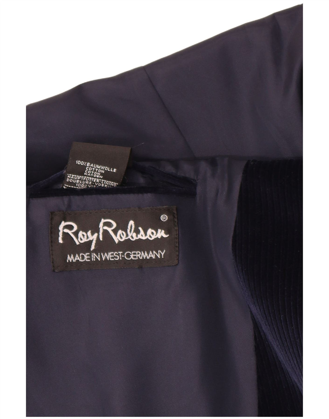 Roy Robson Herren 2-Knopf-Blazer aus Cord, UK 38, mittleres Marineblau