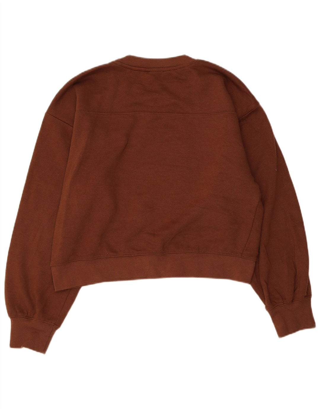 ZARA Damen Crop Oversized Sweatshirt Pullover UK 10 Small Braun
